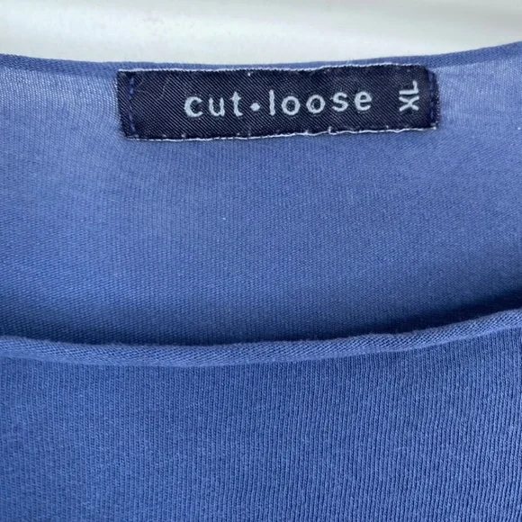 Cut Loose Tunic XL Short Sleeve Mini Dress Navy Lagenlook Boho Beach Lightweight - Picture 4 of 8